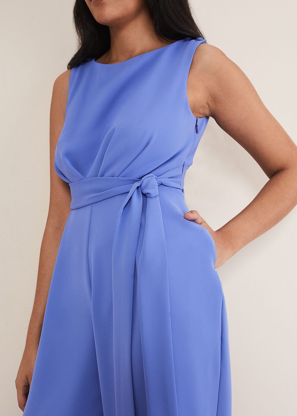 Petite Elaina Blue Wide Leg Jumpsuit Foxglove Blue