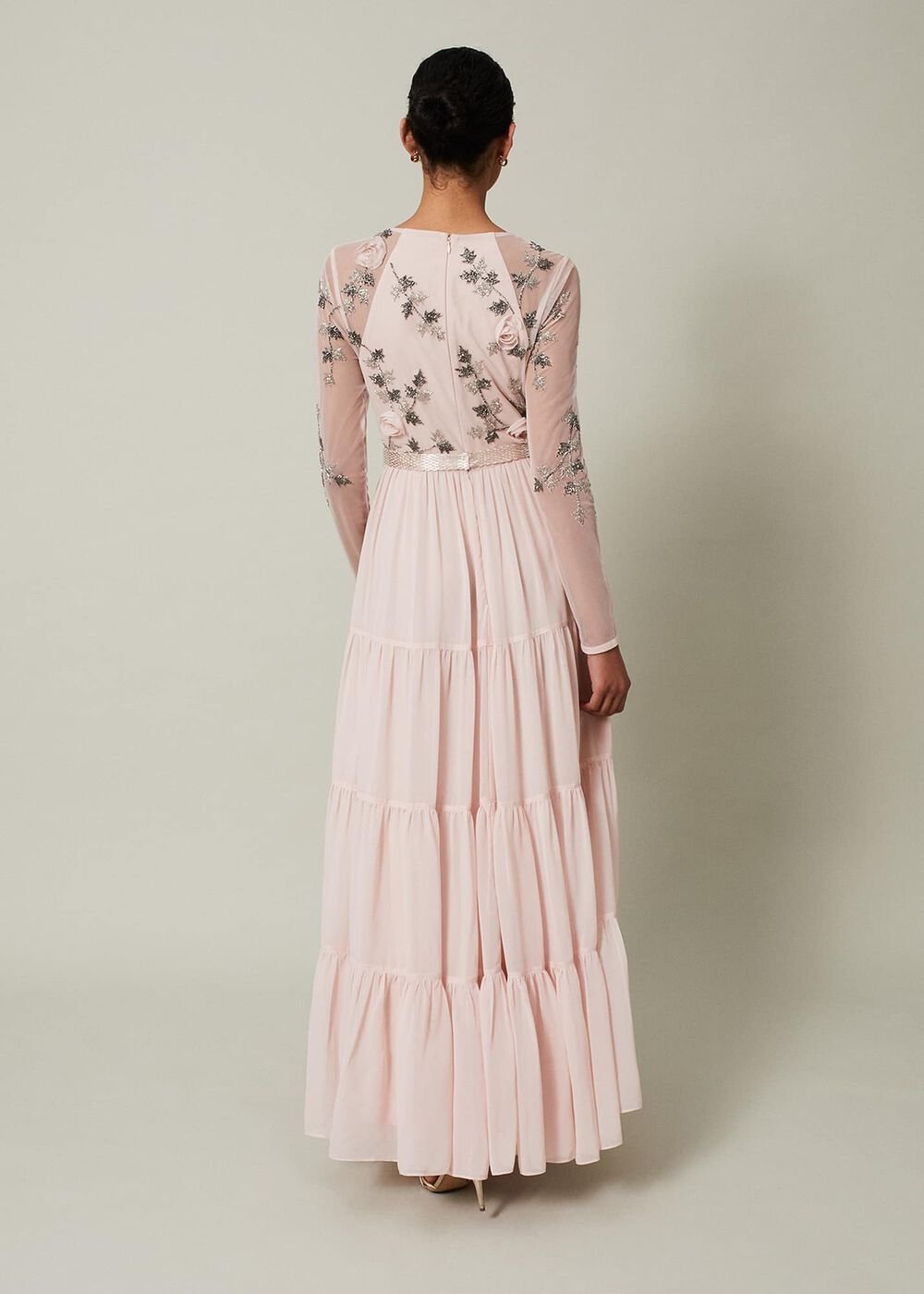 Florence Beaded Maxi Dress Antique Rose