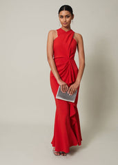 Pamela Ruffled Maxi Dress Red