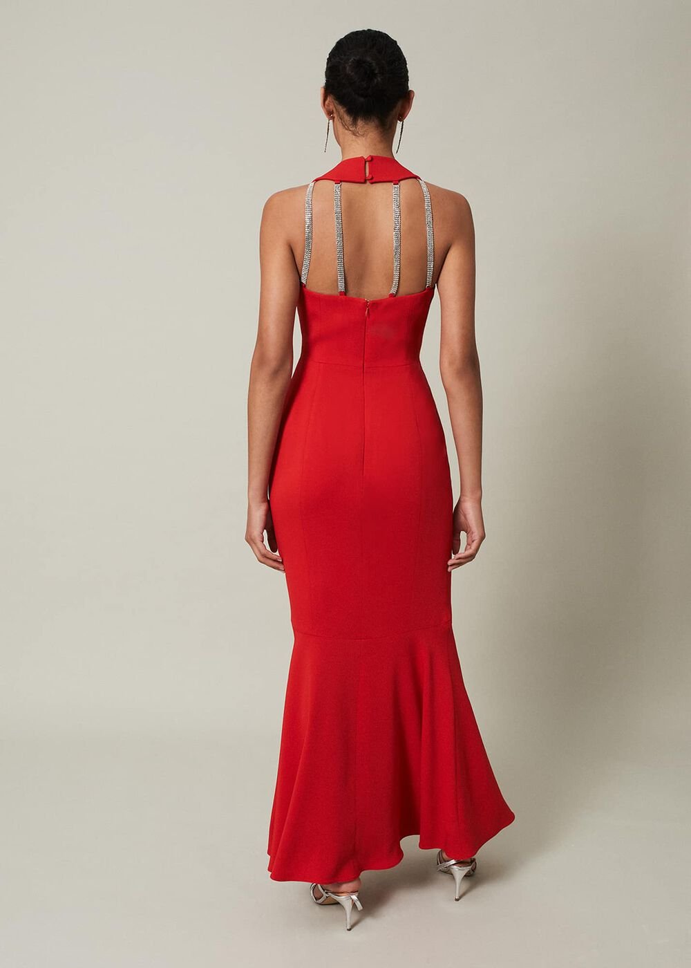 Pamela Ruffled Maxi Dress Red