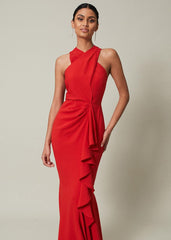 Pamela Ruffled Maxi Dress Red