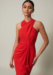 Pamela Ruffled Maxi Dress Red