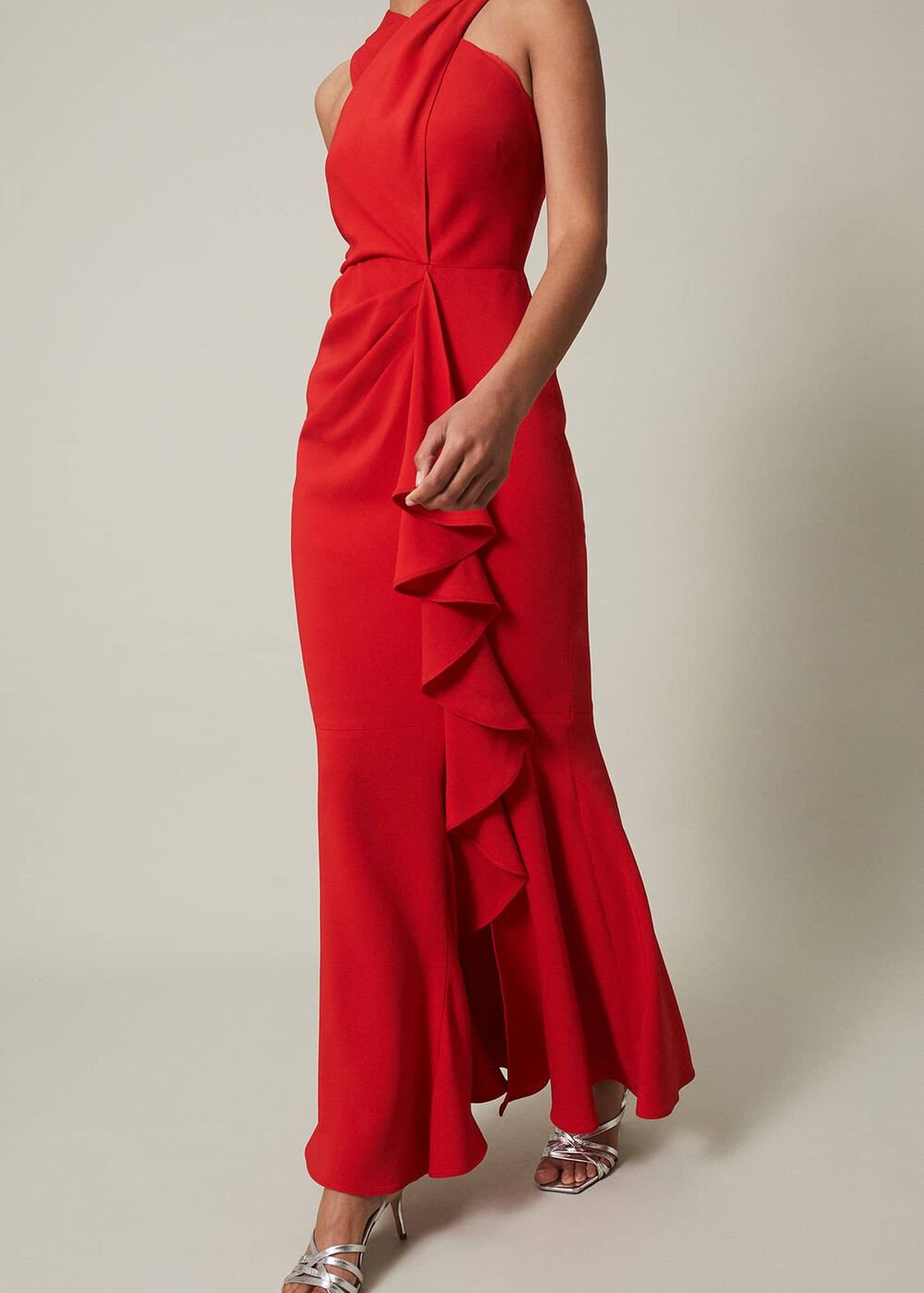Pamela Ruffled Maxi Dress Red