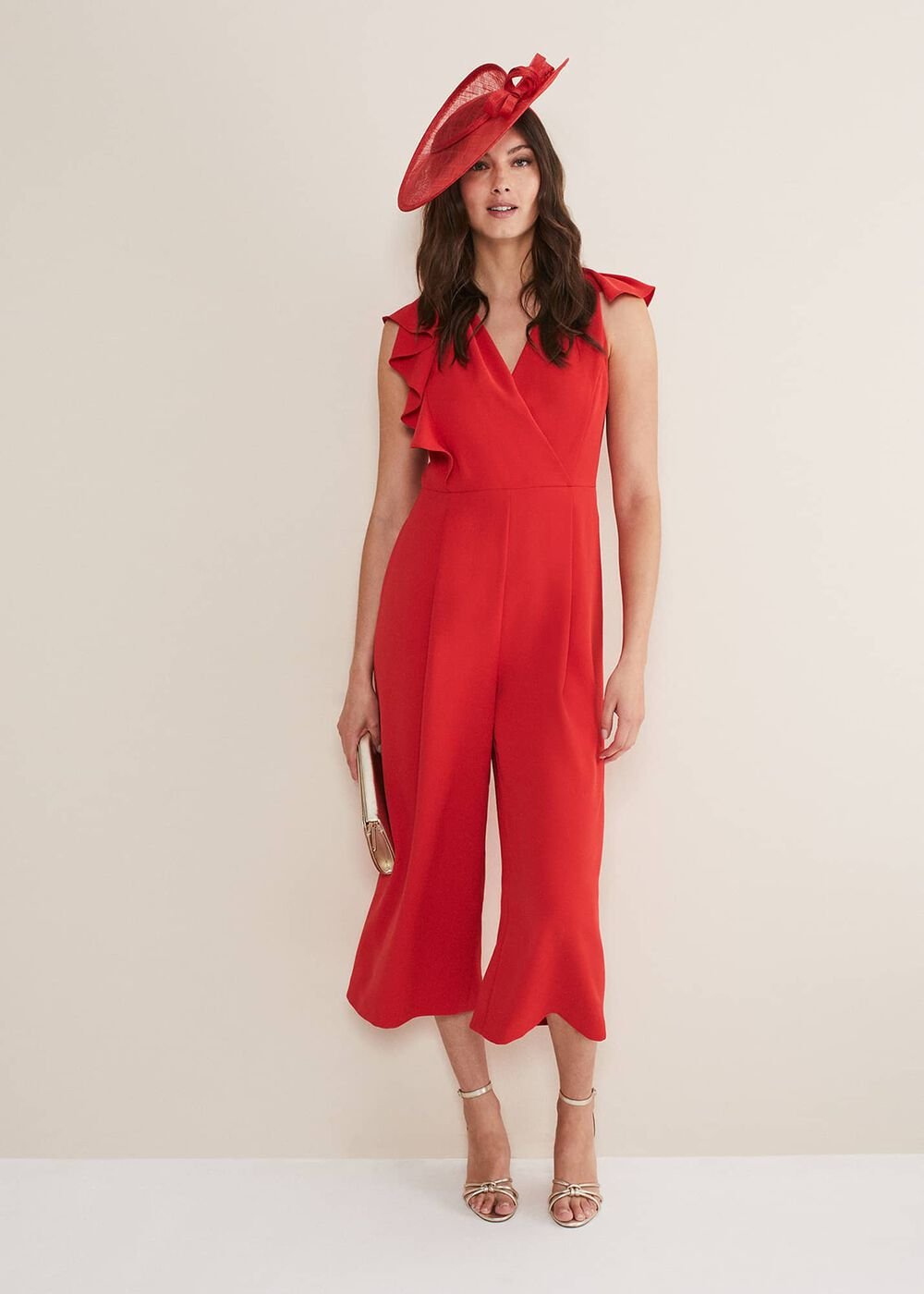 Nicky Ruffle Jumpsuit Fire