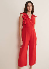 Nicky Ruffle Jumpsuit Fire
