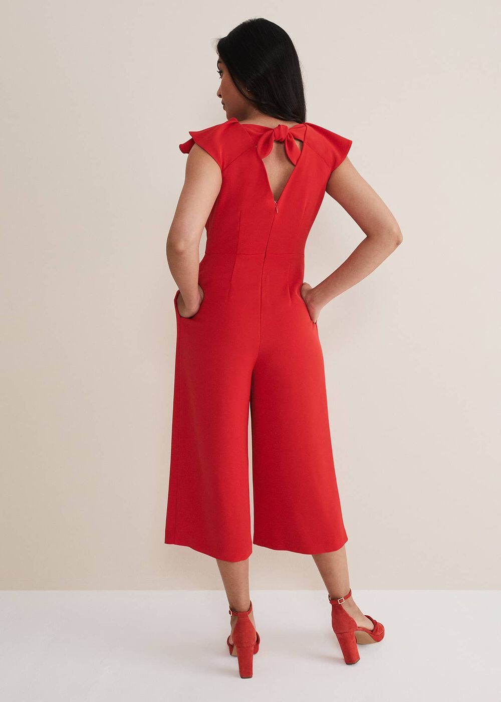 Petite Nicky Ruffle Jumpsuit Fire