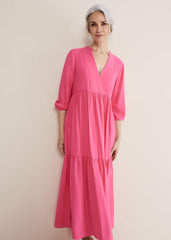 Jayde Tiered Midaxi Dress Pink
