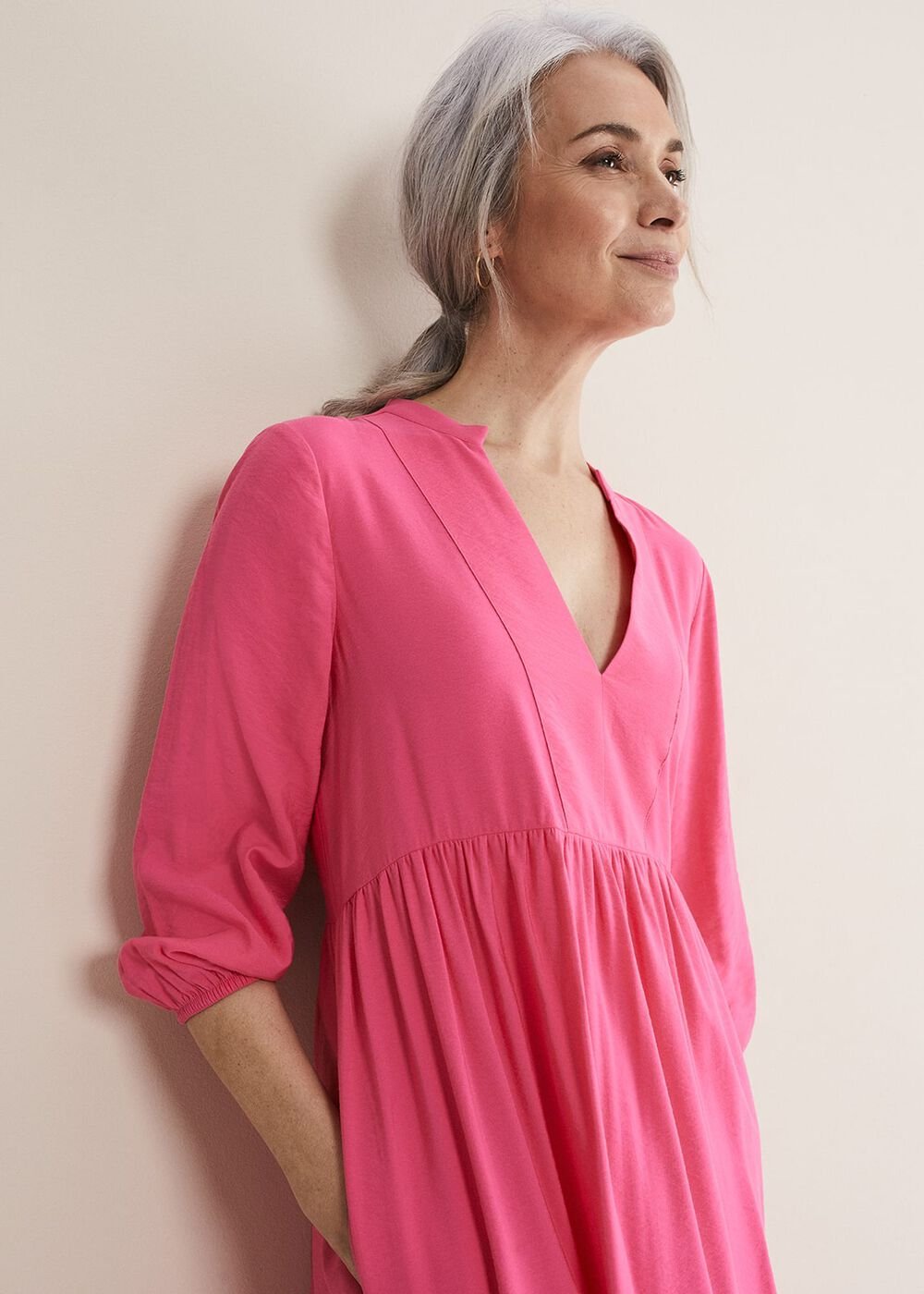 Jayde Tiered Midaxi Dress Pink