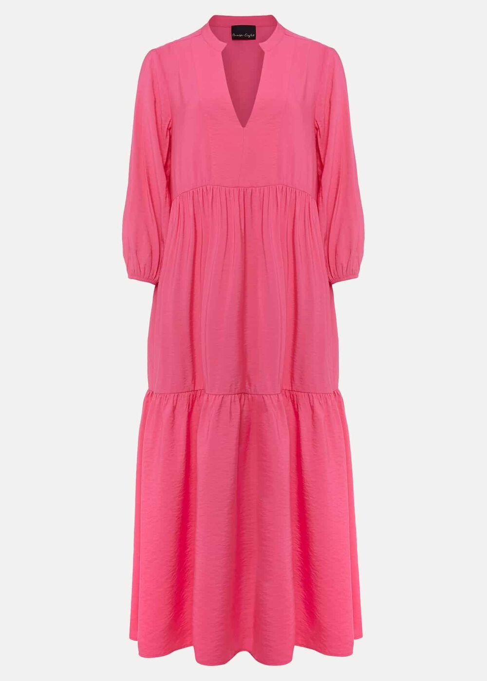 Jayde Tiered Midaxi Dress Pink