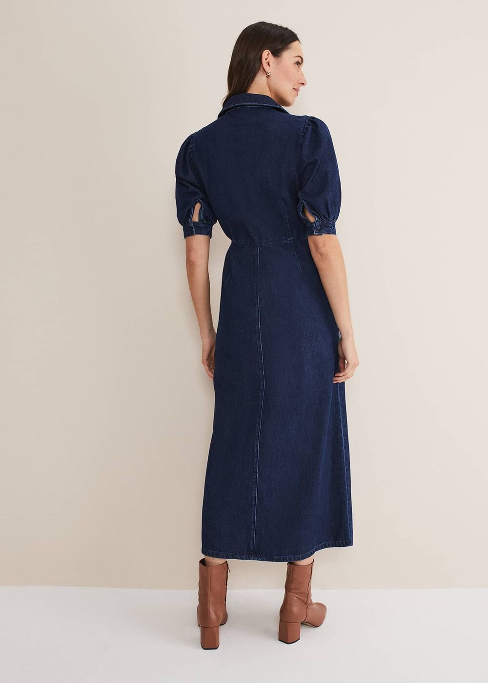 Cosette Denim Midaxi Dress Dark Indigo
