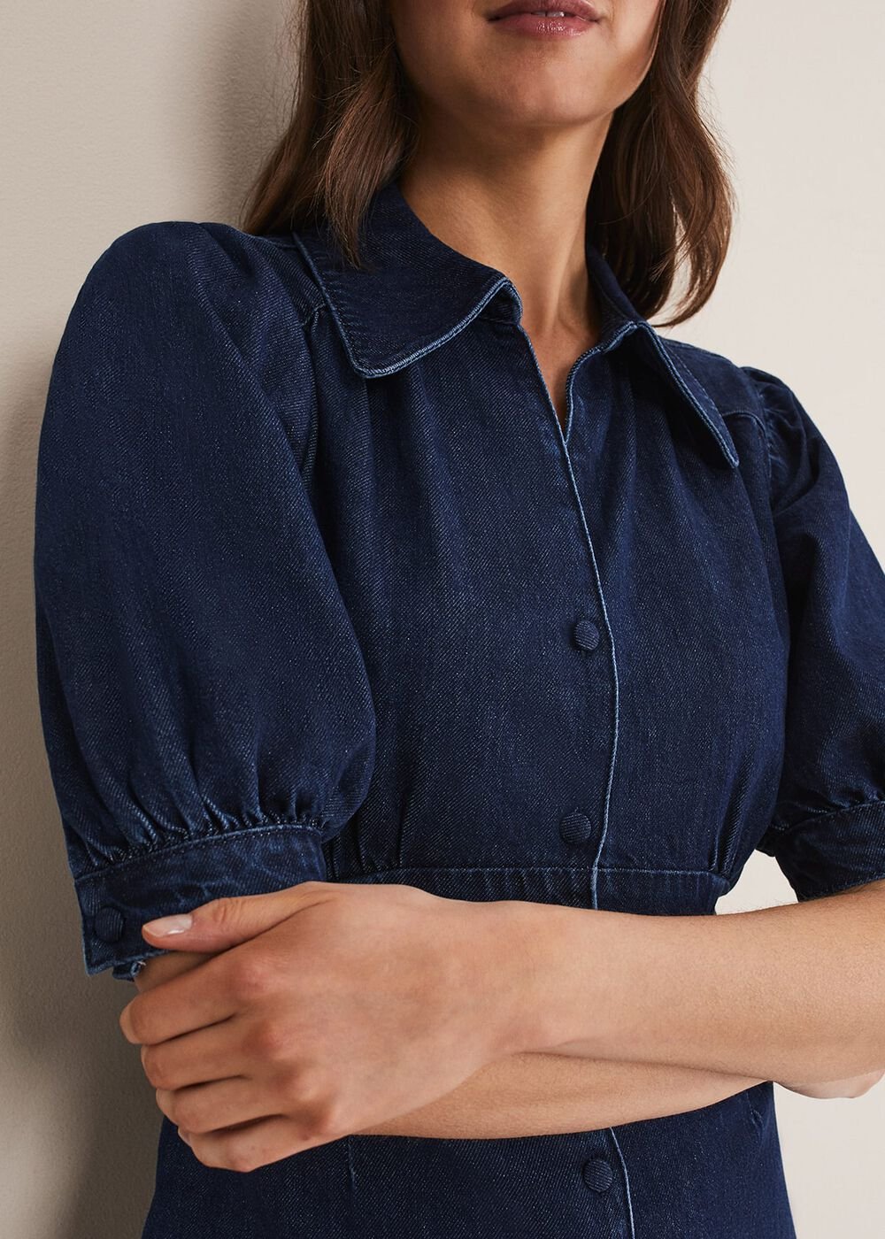 Cosette Denim Midaxi Dress Dark Indigo