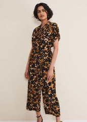 Nell Floral Wide Leg Jumpsuit Neutral