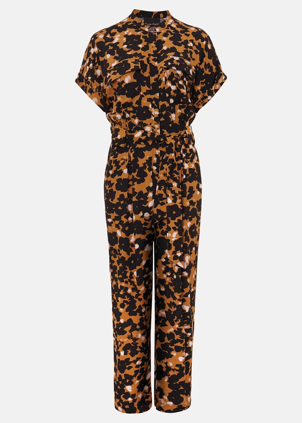 Nell Floral Wide Leg Jumpsuit Neutral
