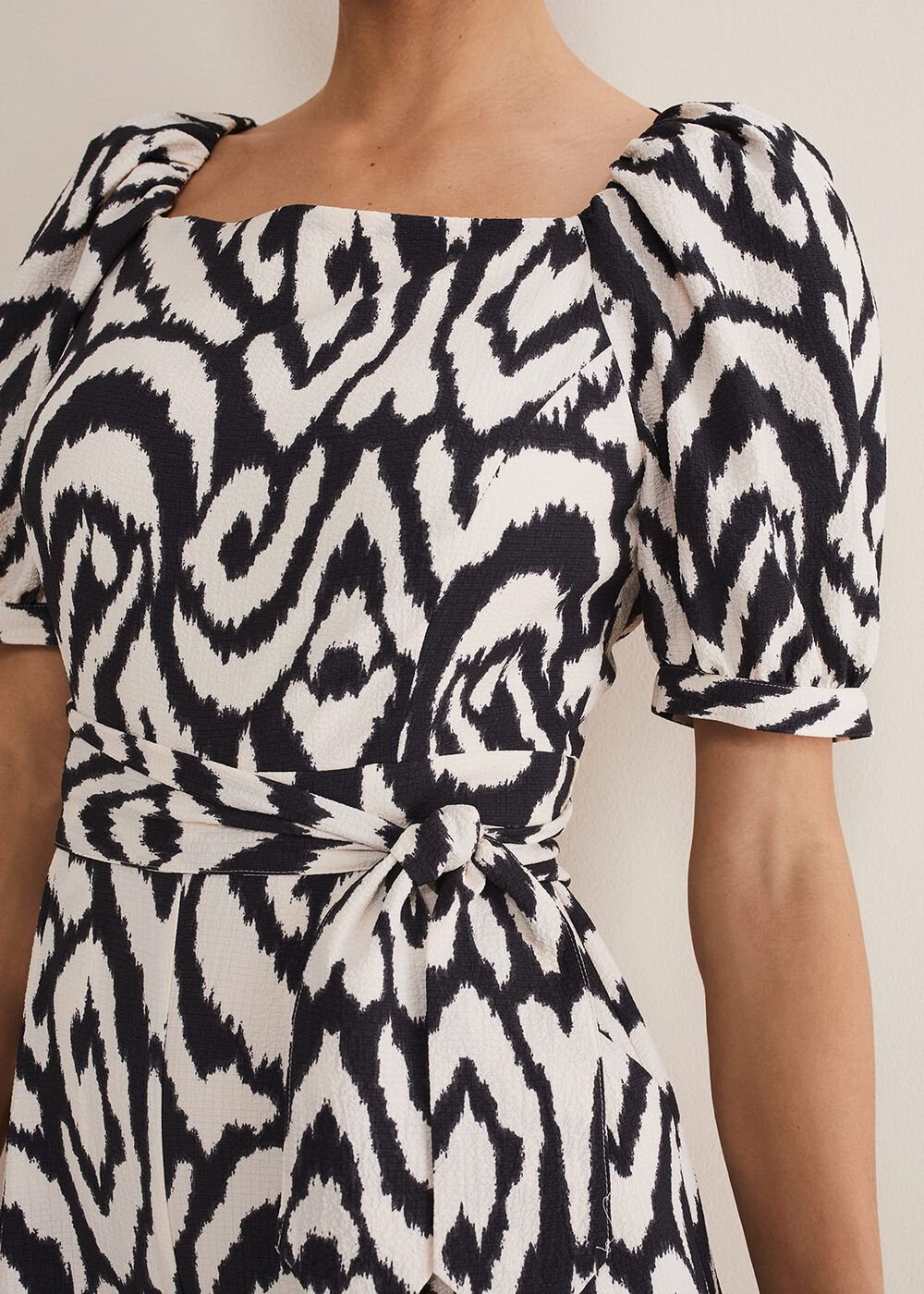 Sara Ikat Wide Leg Jumpsuit Black/Cream