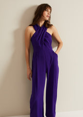 Giorgia Cross Neck Jumpsuit Violet
