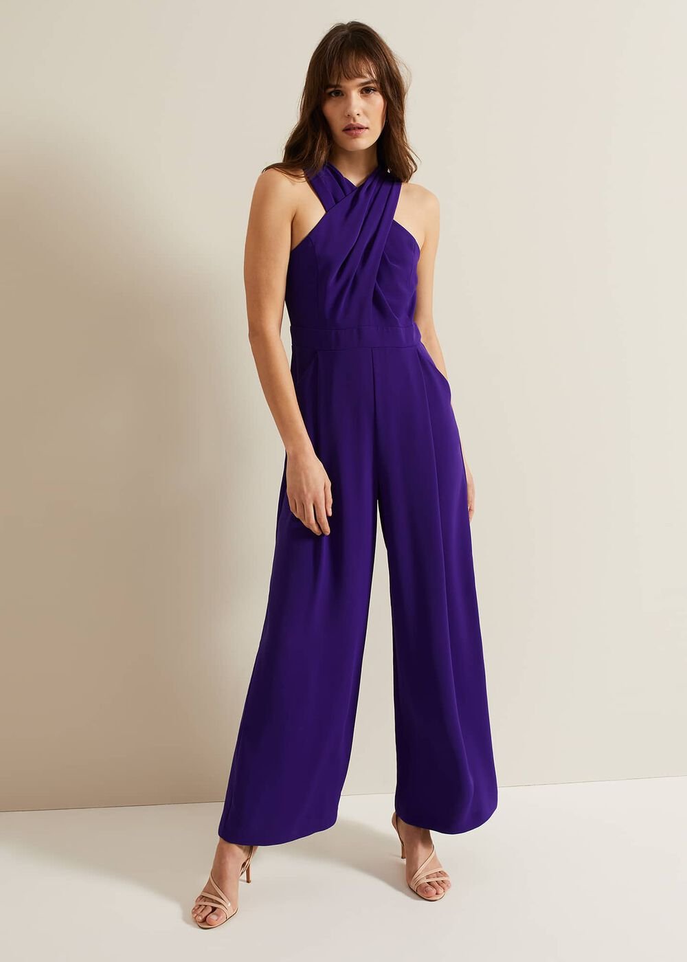 Giorgia Cross Neck Jumpsuit Violet
