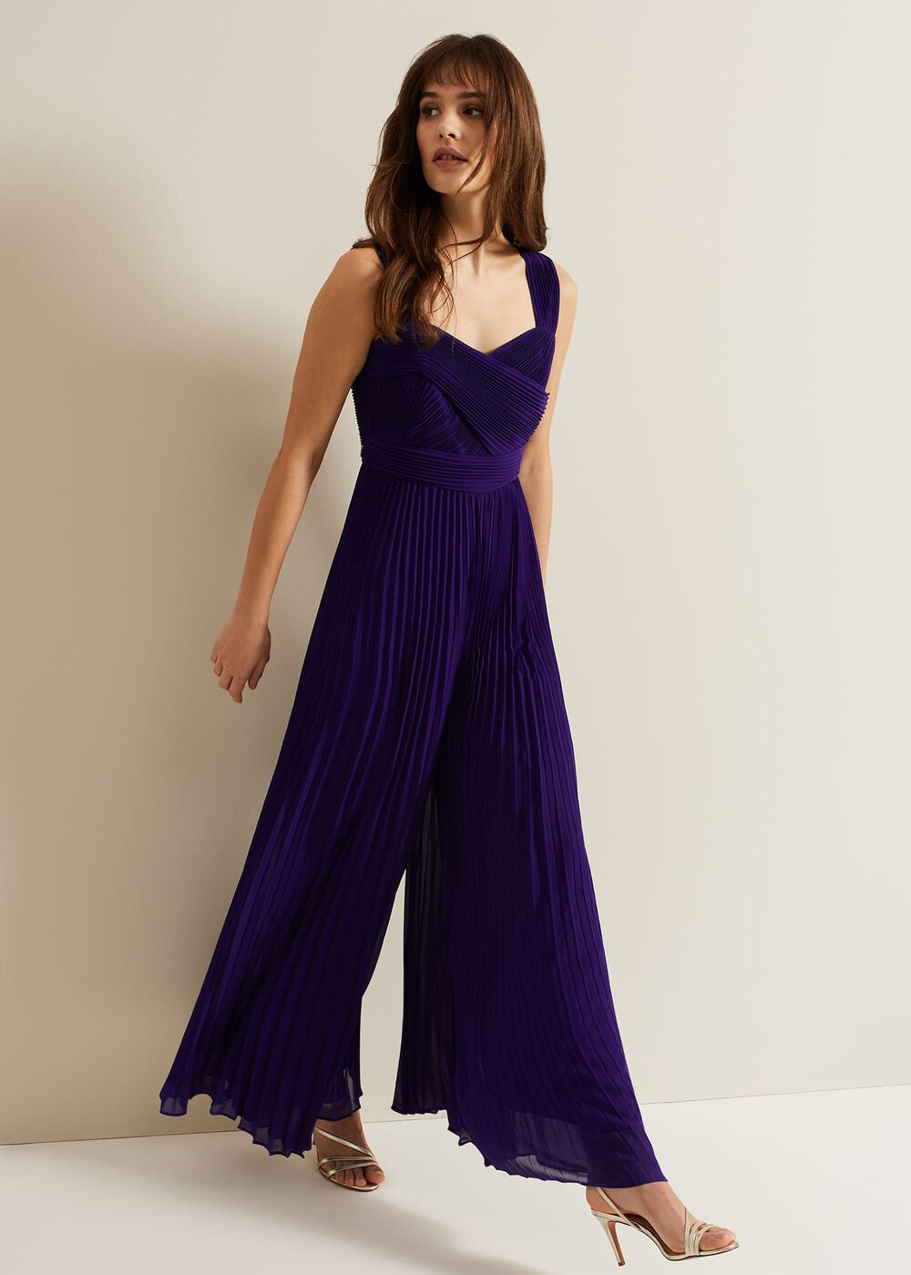 Lucia Pleated Bodice Jumpsuit Violet