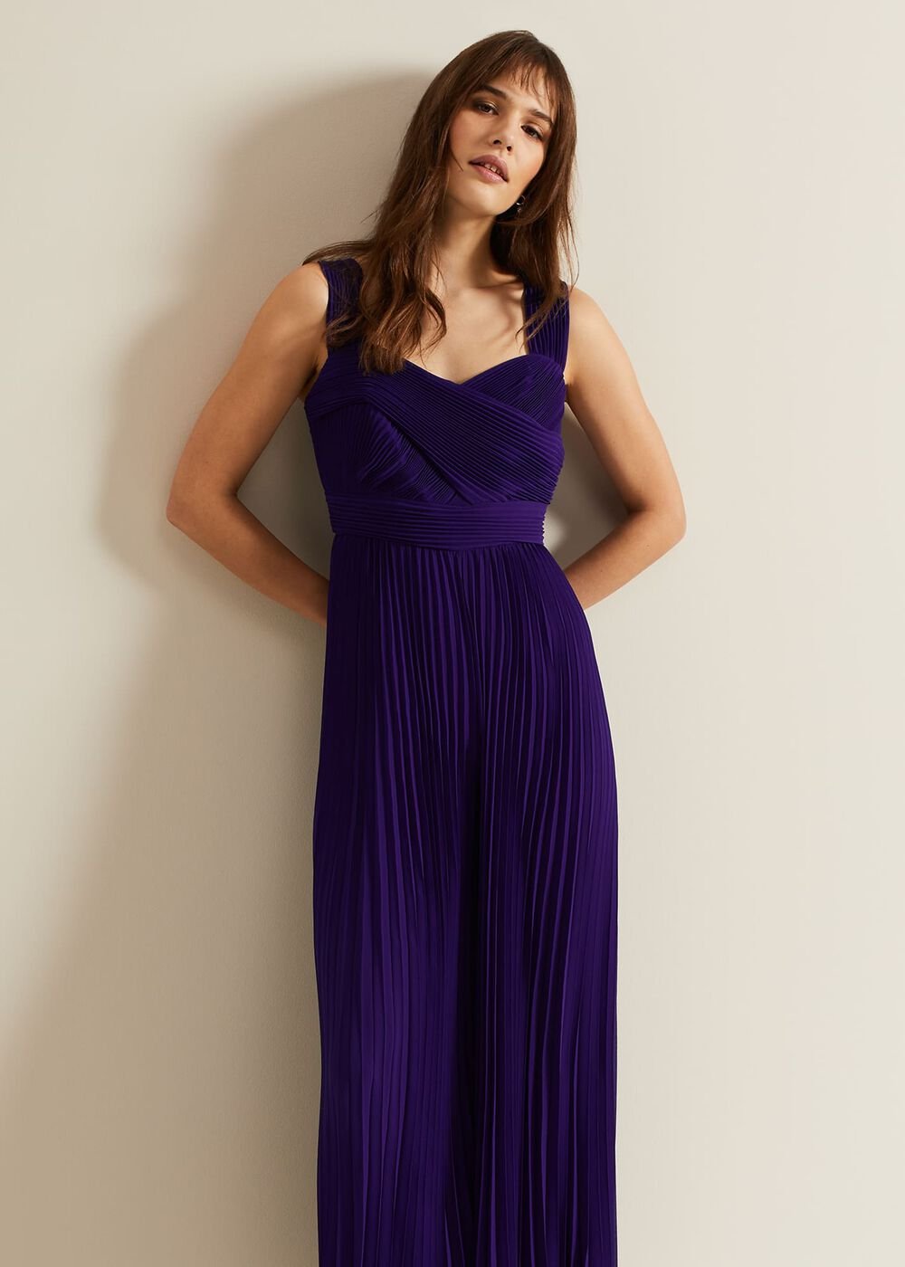 Lucia Pleated Bodice Jumpsuit Violet