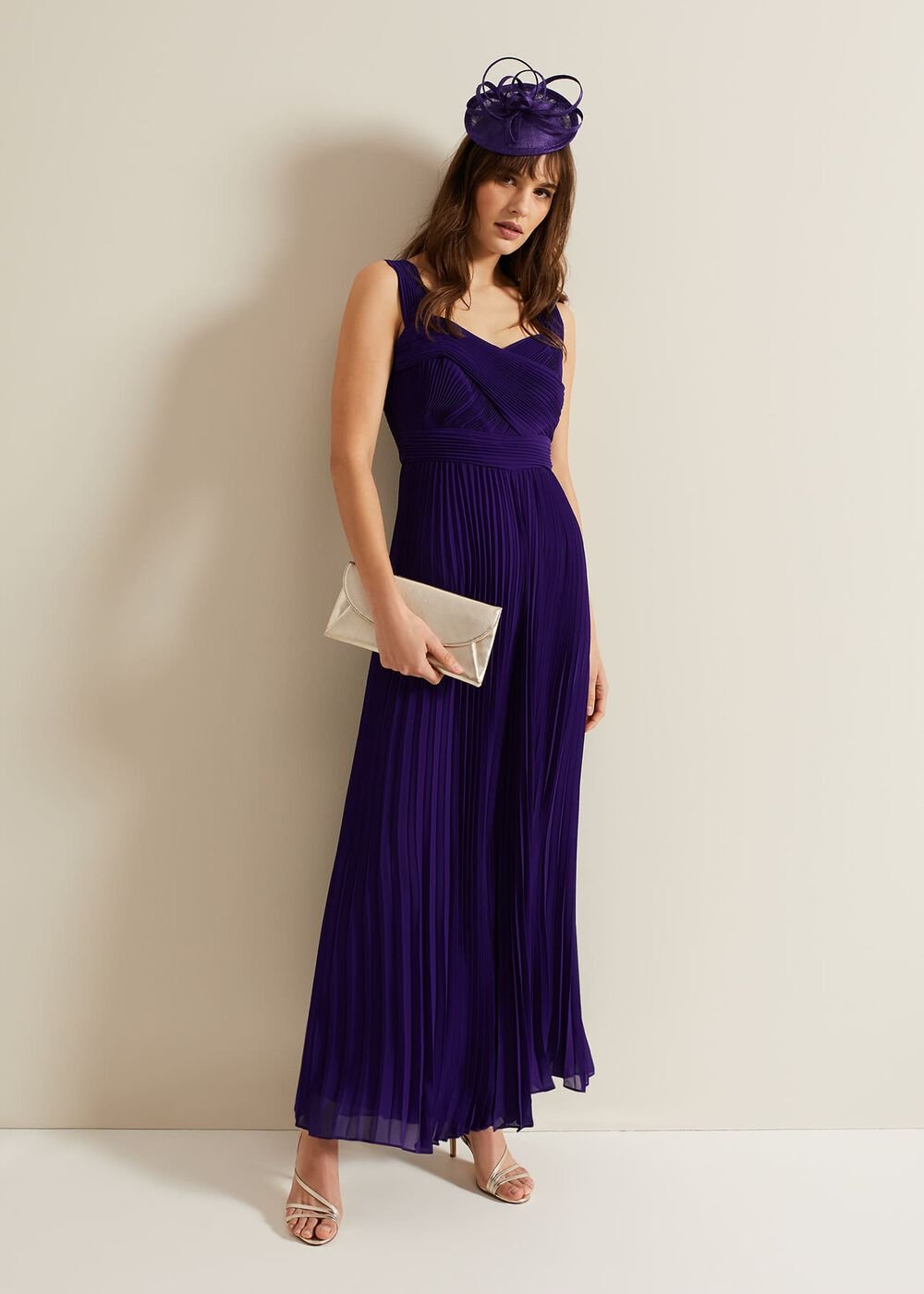 Lucia Pleated Bodice Jumpsuit Violet