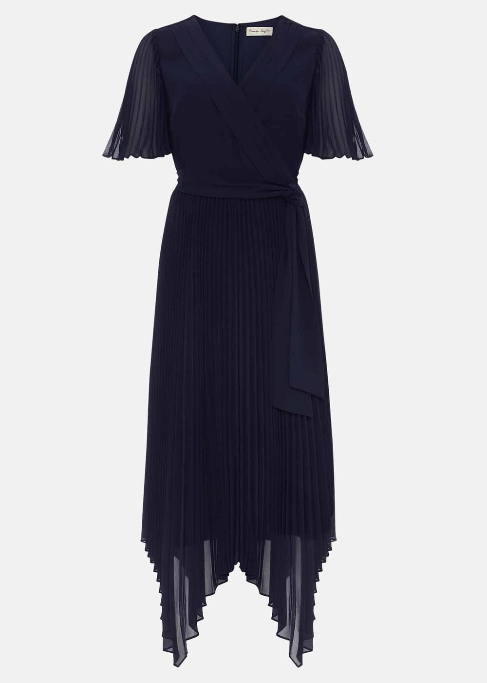 Kendall Pleated Midi Dress Navy