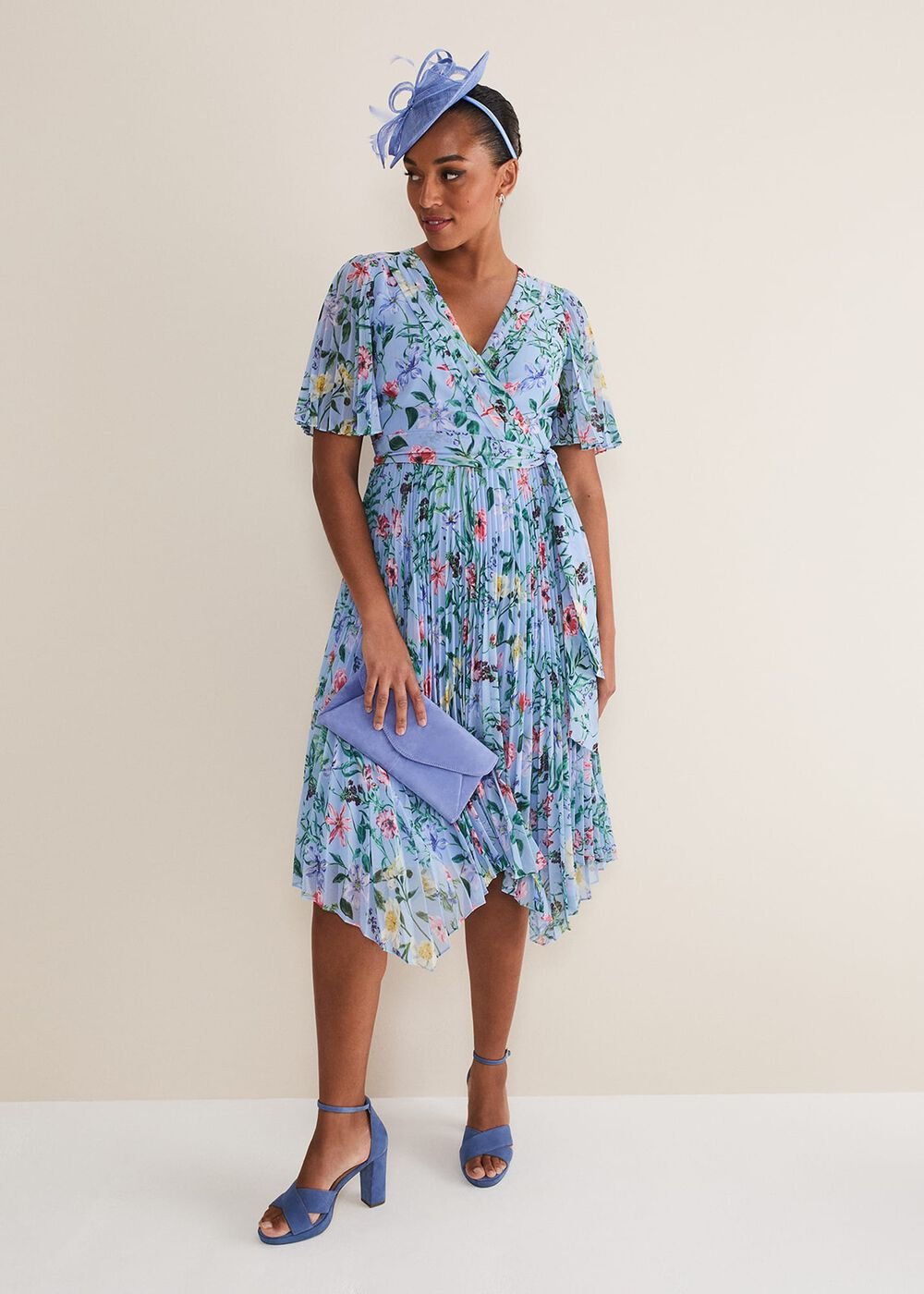 Kendall Floral Midi Dress Multi-Coloured