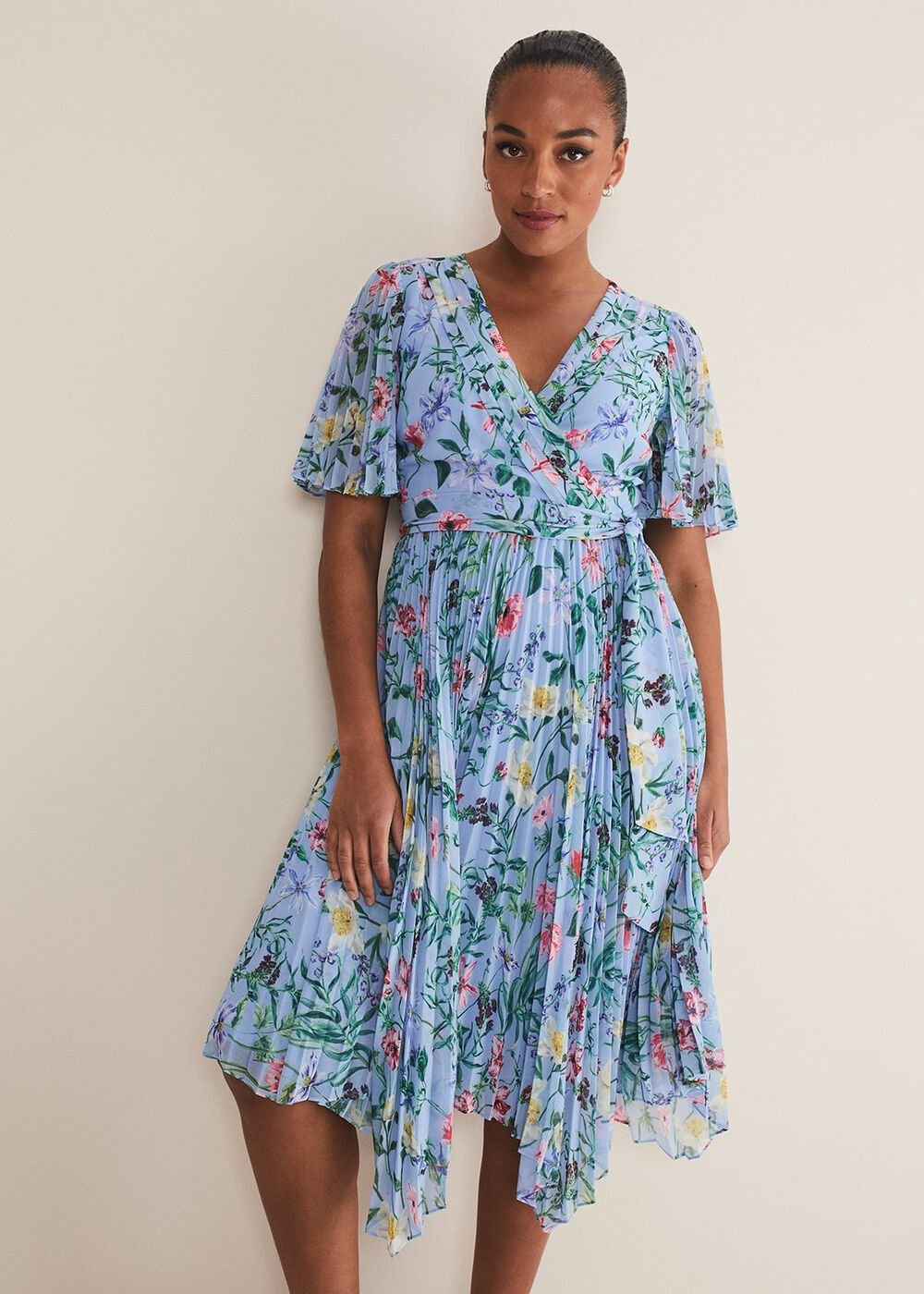 Kendall Floral Midi Dress Multi-Coloured