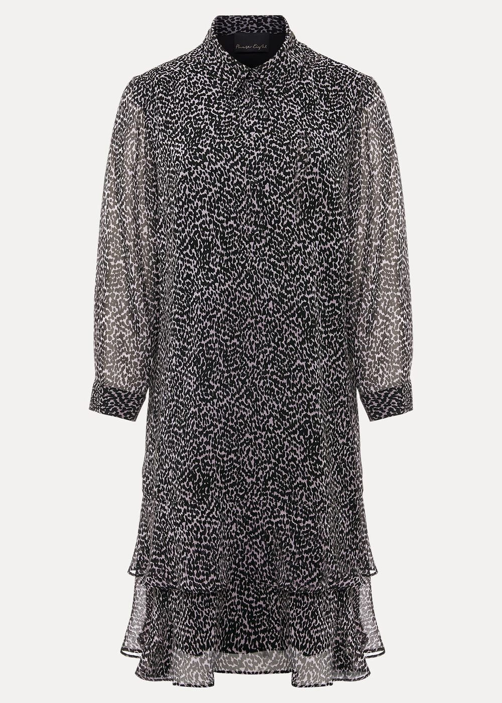 Penelope Chiffon Tiered Mini Dress Green/Stone