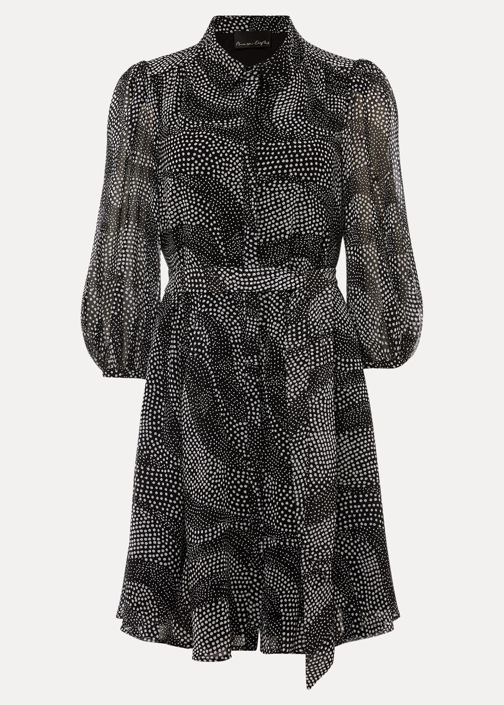 Miriam Chiffon Shirt Mini Dress Black/Ivory