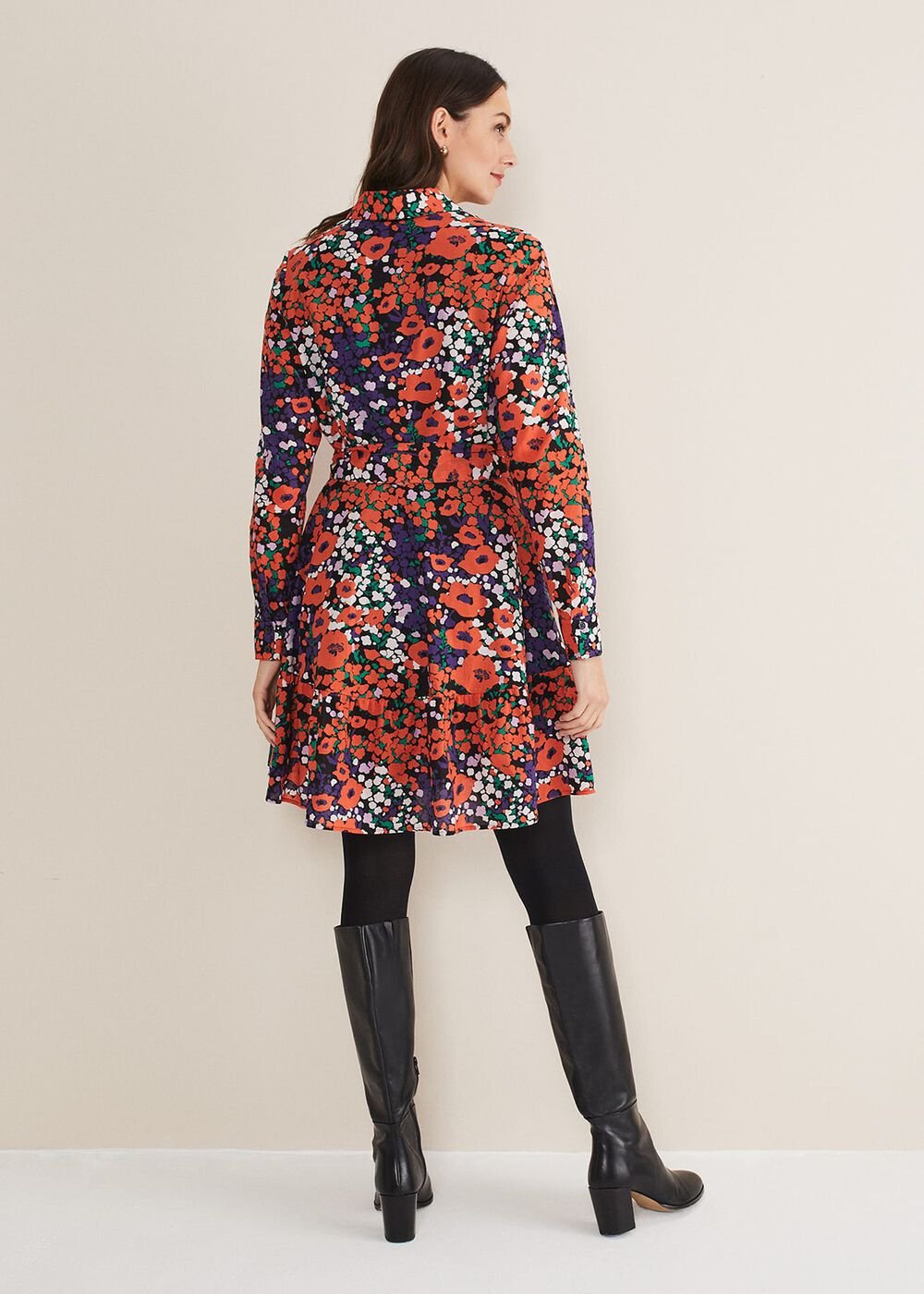 Kerri Cotton Floral Mini Dress Red