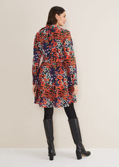 Kerri Cotton Floral Mini Dress Red