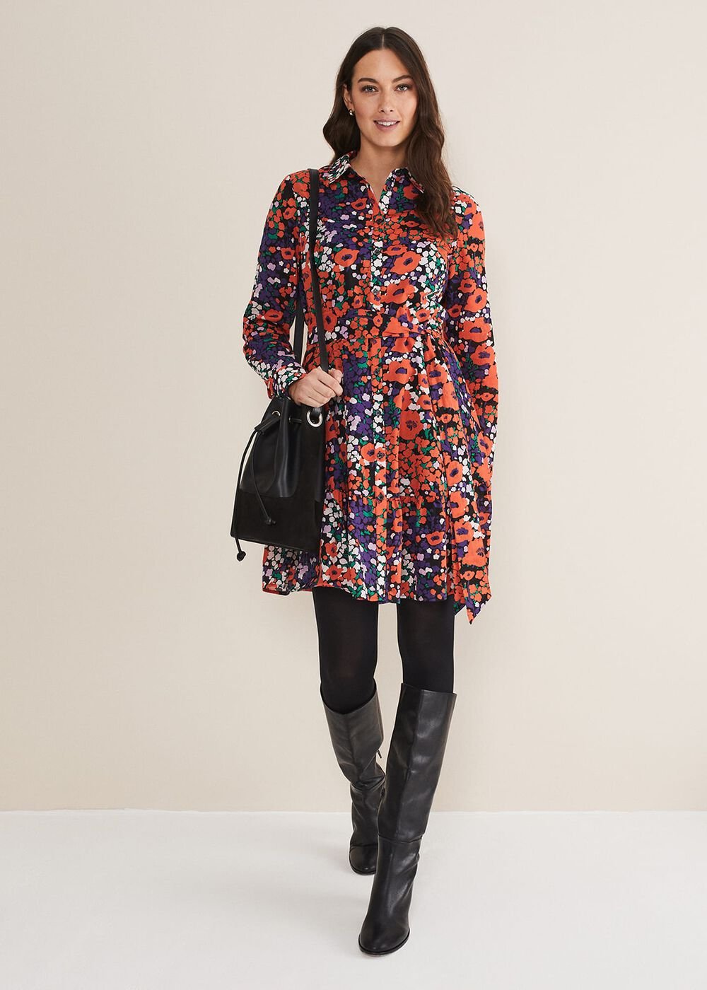 Kerri Cotton Floral Mini Dress Red