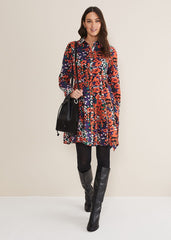 Kerri Cotton Floral Mini Dress Red