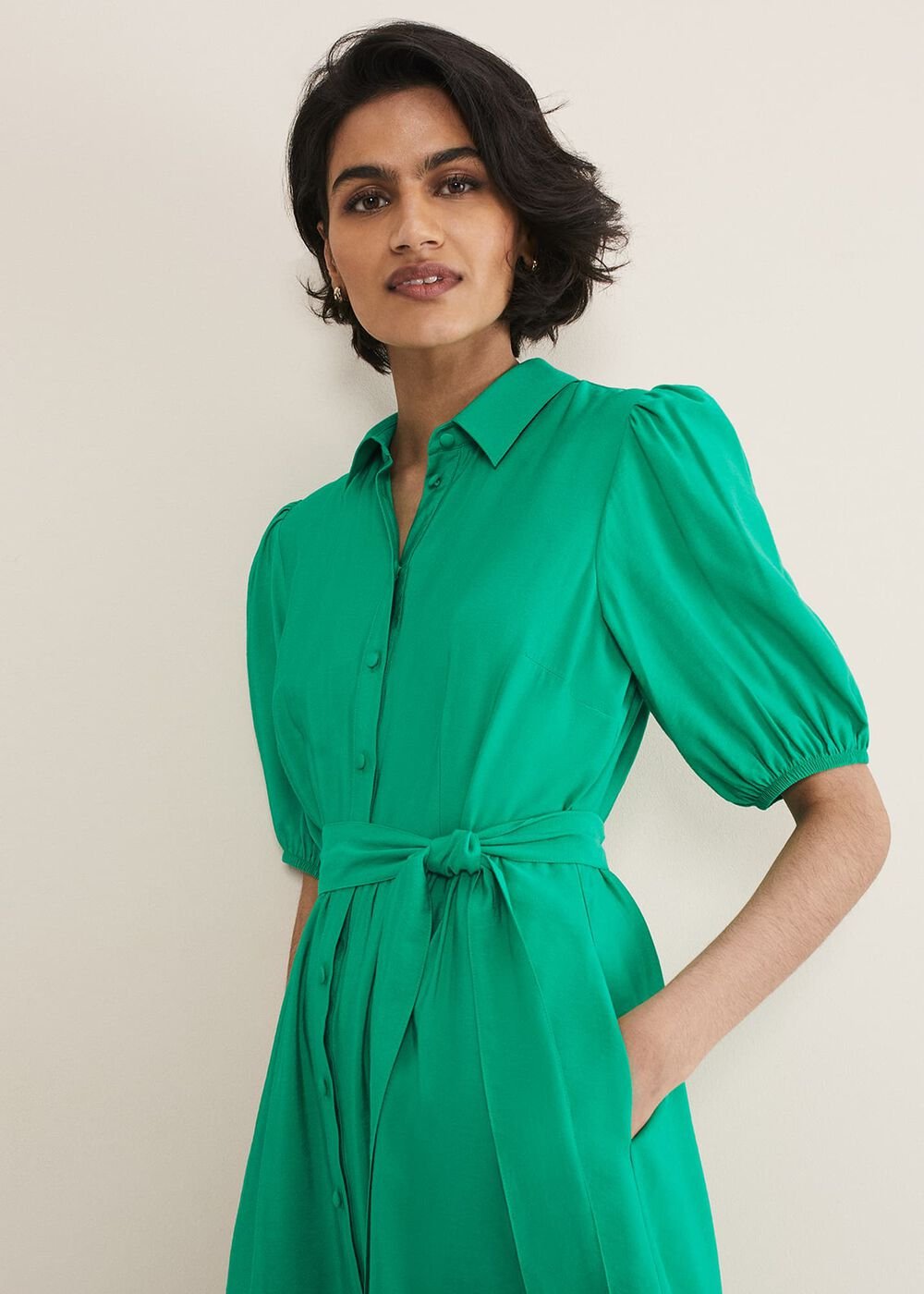 Sue Green Swing Mini Dress Green