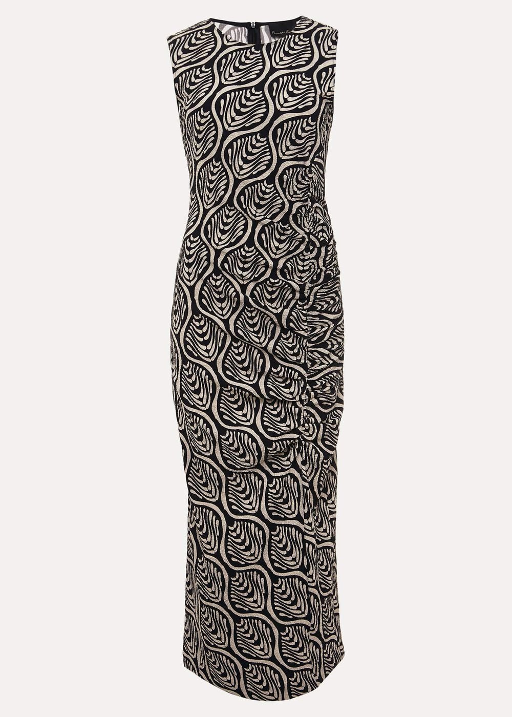 Rubie Geo Bodycon Midi Dress Black/Neutral