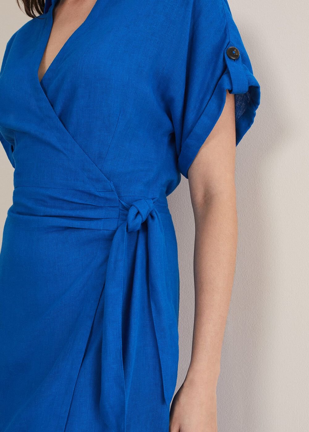 Yasse Linen Shirt Dress Blue