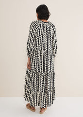 Lara Midi Dress Black/Ivory