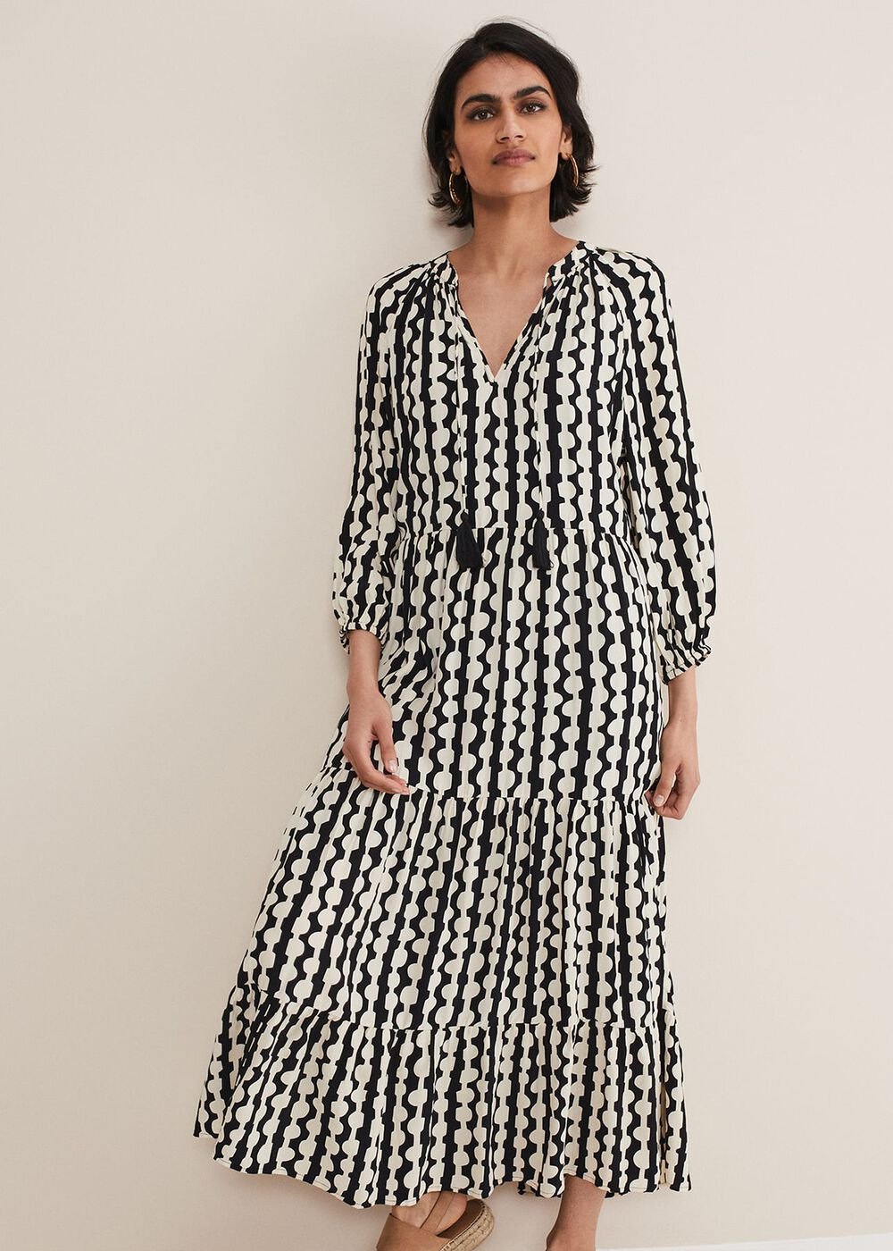 Lara Midi Dress Black/Ivory