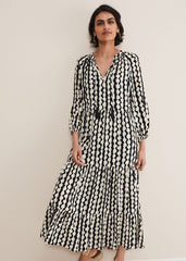 Lara Midi Dress Black/Ivory