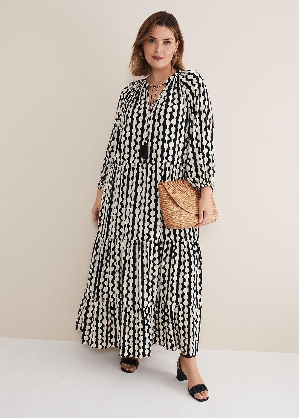 Lara Midi Dress Black/Ivory