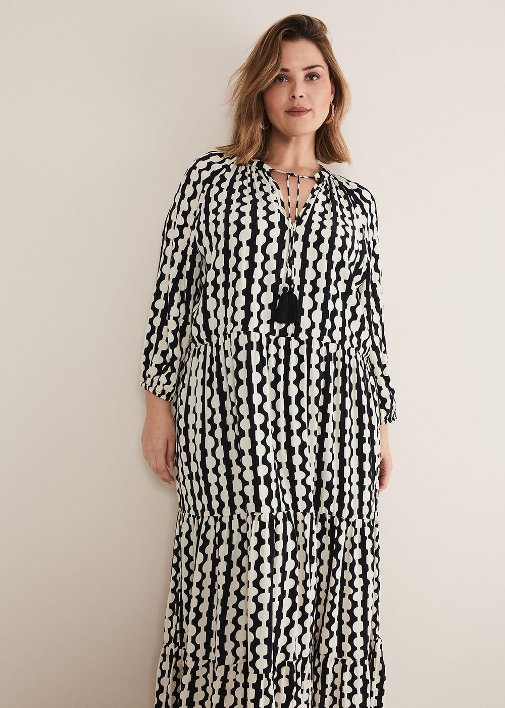 Lara Midi Dress Black/Ivory