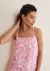 Monroe Paisley Midi Dress Pink/Ivory