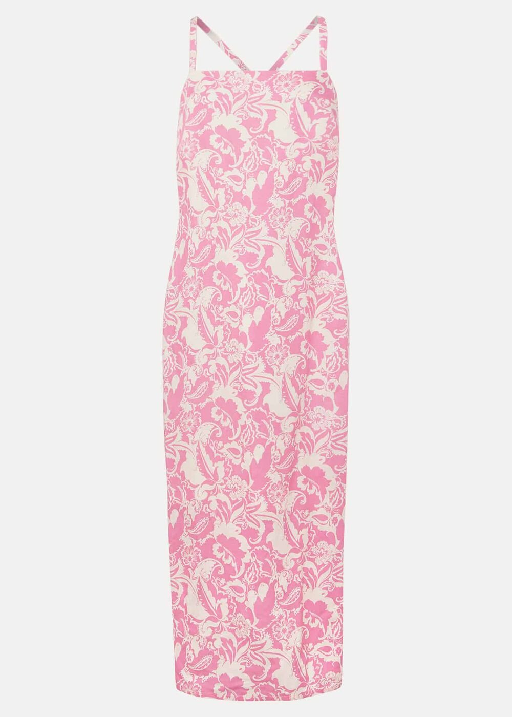 Monroe Paisley Midi Dress Pink/Ivory