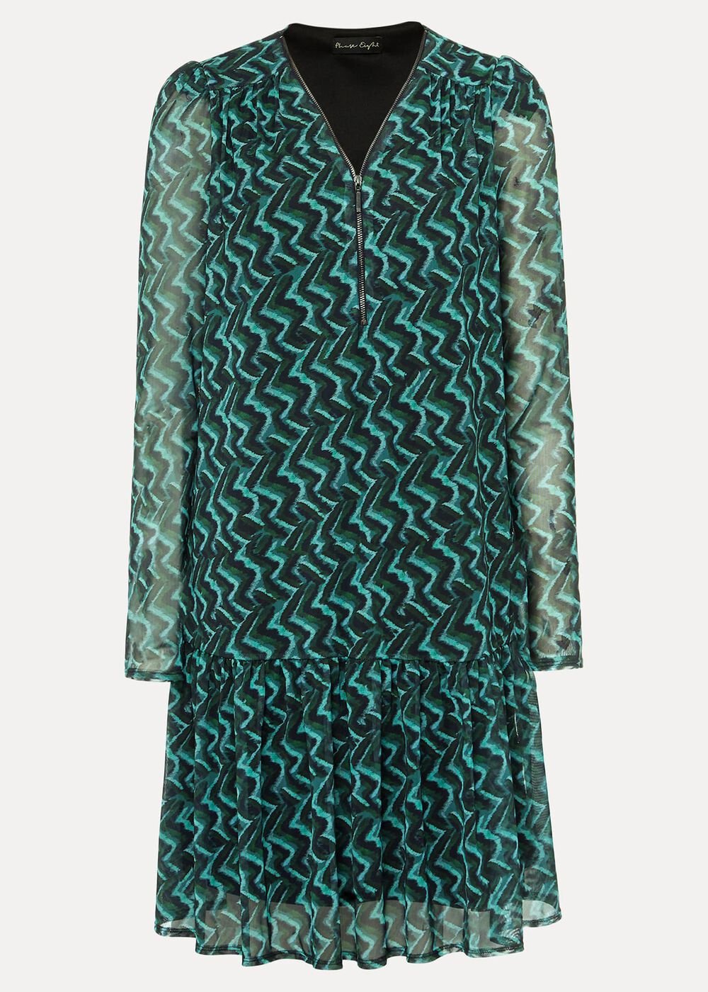 Dorathy Zig Zag Mesh Dress Blue/Green