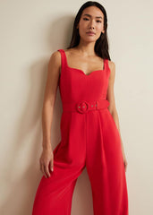 Charlize Belted Jumpsuit Coral