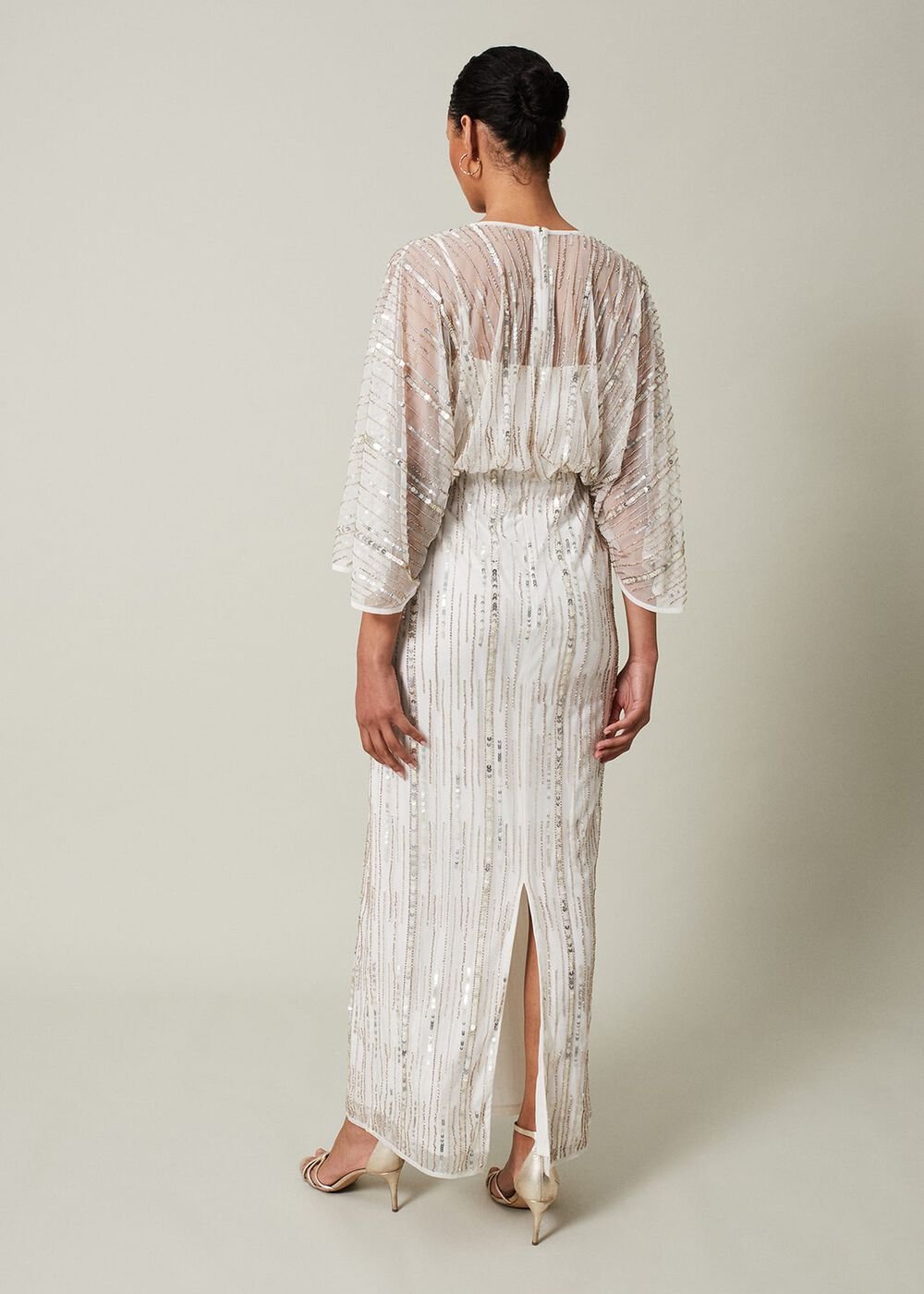 Melanie Embellished Maxi Dress Ivory