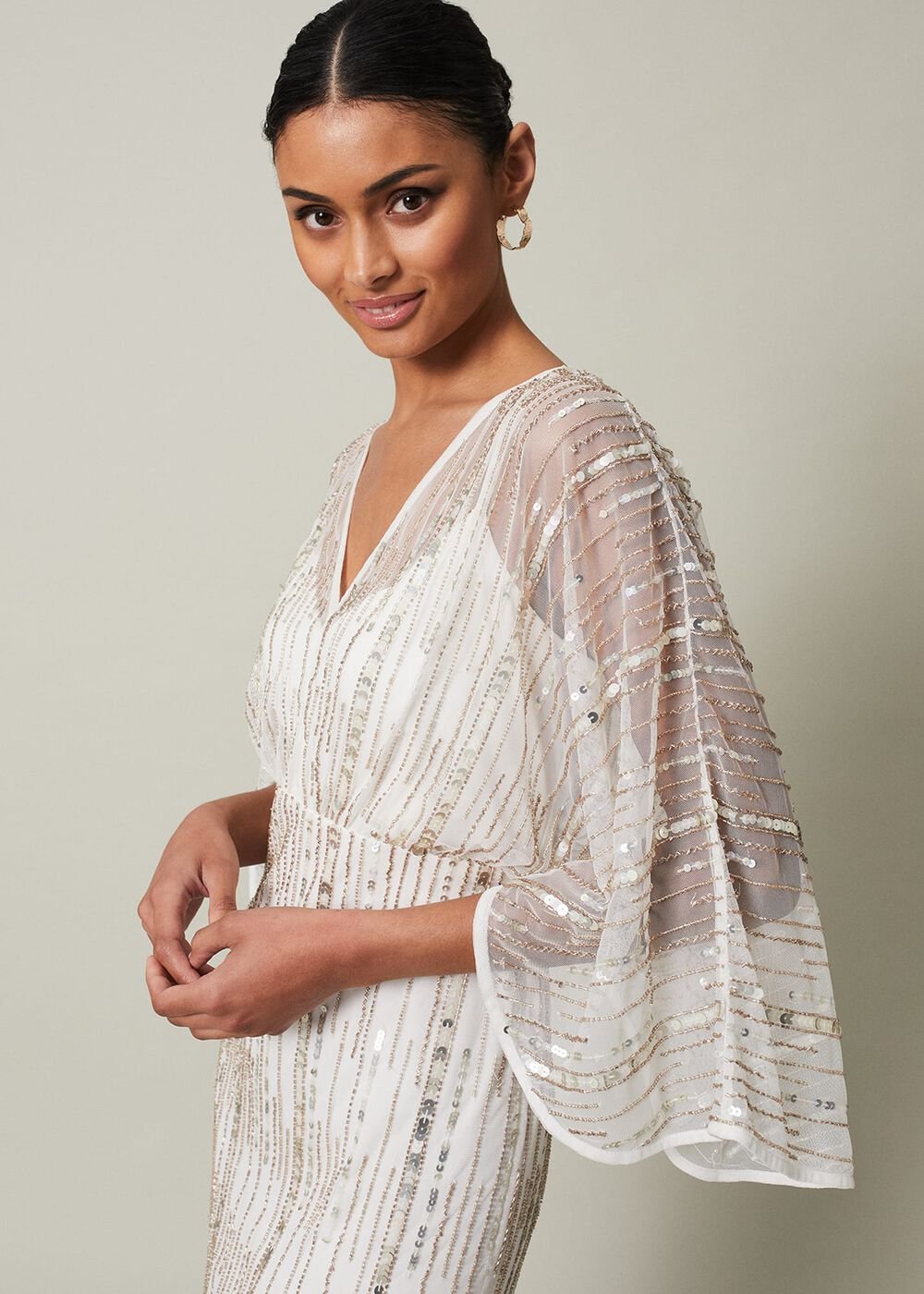 Melanie Embellished Maxi Dress Ivory