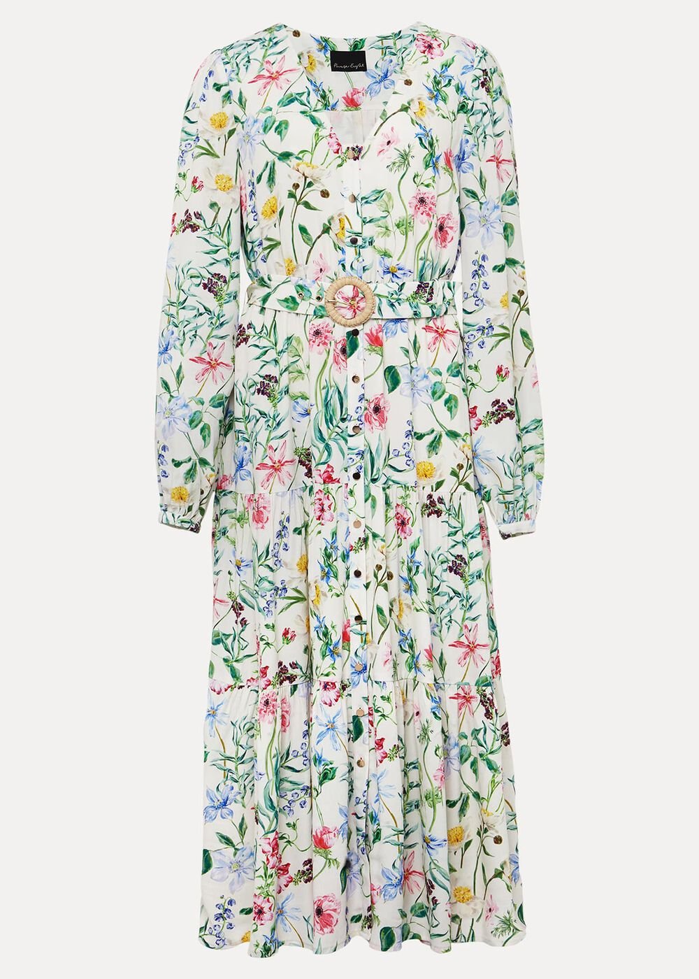 Maya Floral Midaxi Dress Ivory/Multi