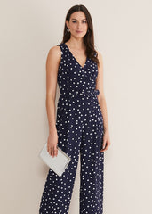 Kenzie Spot Jumpsuit Navy/Ivory