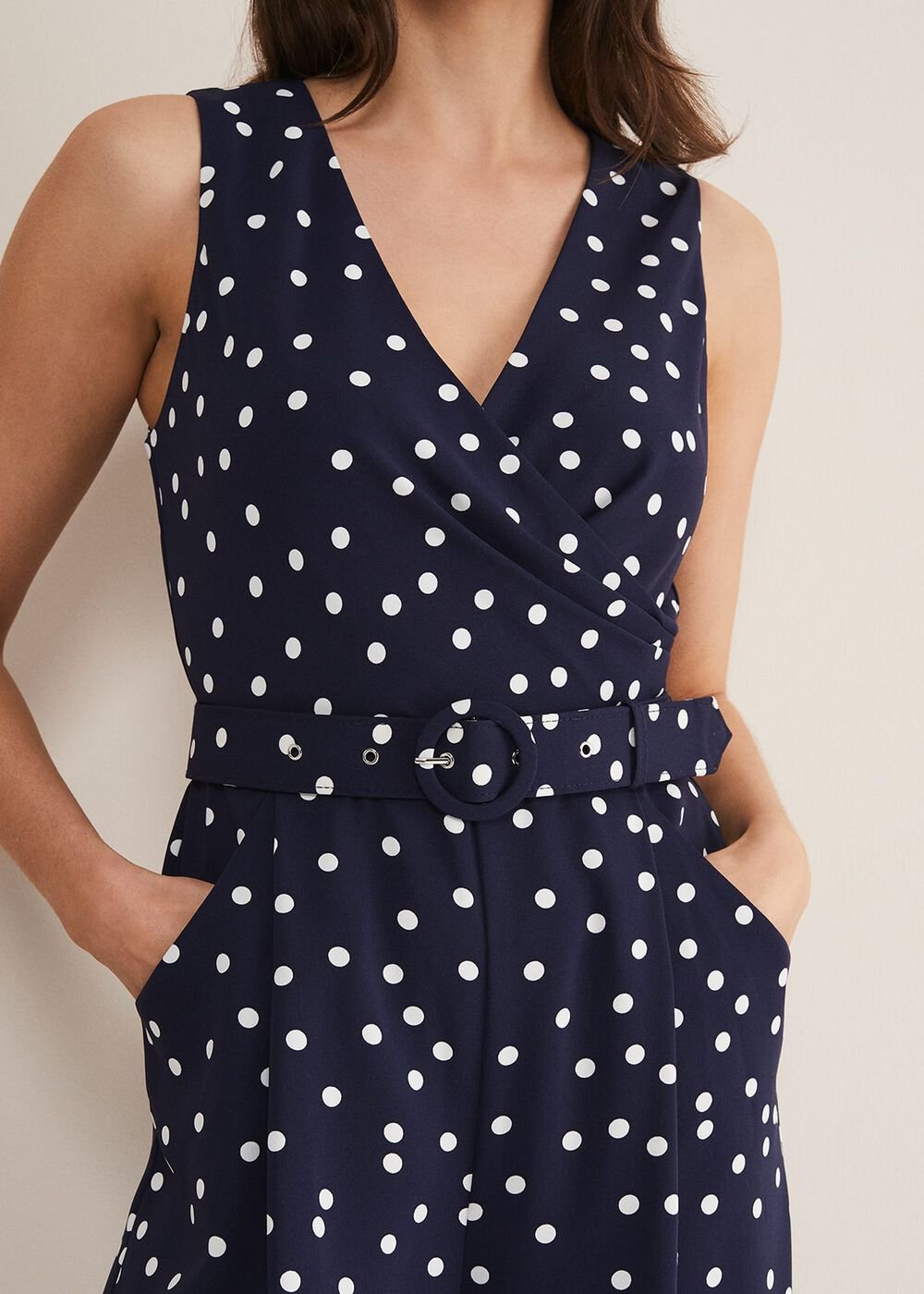 Kenzie Spot Jumpsuit Navy/Ivory