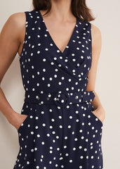 Kenzie Spot Jumpsuit Navy/Ivory
